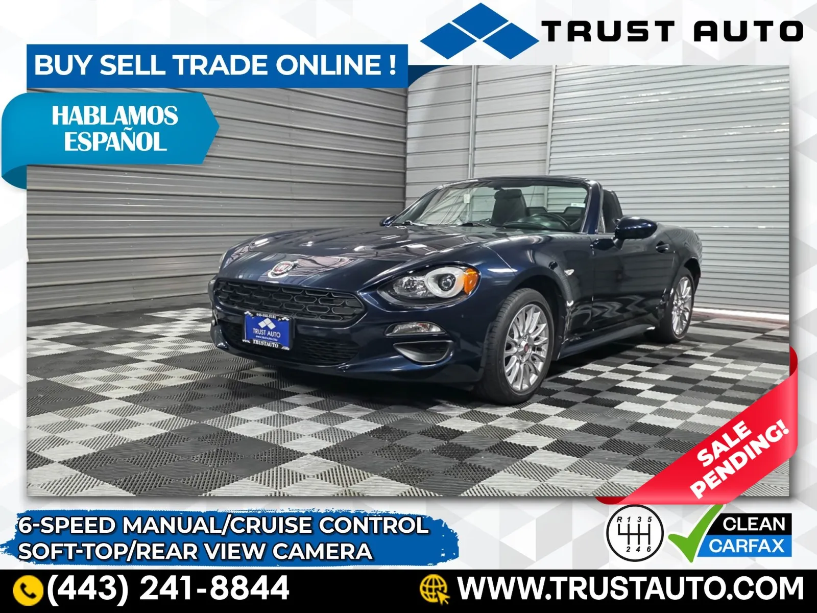 2018 Fiat 124 Spider Classica 6-Speed Manual Soft-Top Convertible for sale in Sykesville, MD