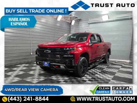 Red 2022 Chevrolet Silverado 1500 LTD LT Trail Boss 4WD Crew Cab Ecotec3 Pickup Truck for sale in Sykesville, MD