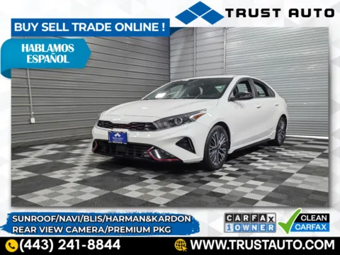 White 2023 Kia Forte GT-Line Sedan w/Premium Pkg for sale in Sykesville, MD