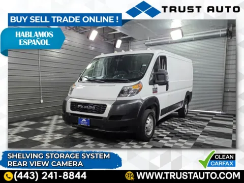 White 2020 Ram ProMaster 1500 Cargo 136''WB Low Roof Minivan/Van for sale in Sykesville, MD