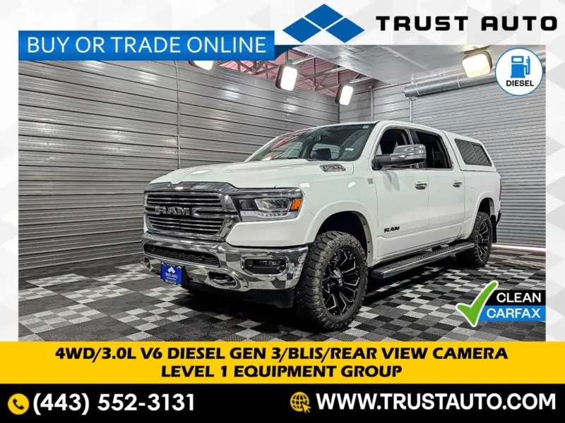 2020 Ram 1500 Laramie 4WD Crew Cab 3.0L Turbo Diesel Pickup Truck w/Level 1 Equipment Pkg for sale in Sykesville, MD