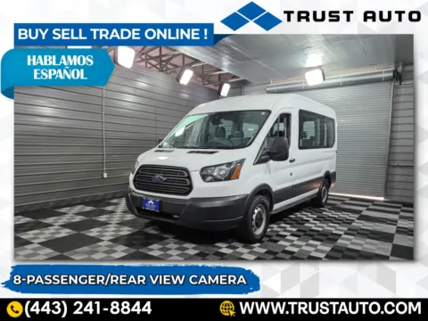 White 2017 Ford Transit T-150 8-Passenger XL Medium Roof Minivan/Van for sale in Sykesville, MD