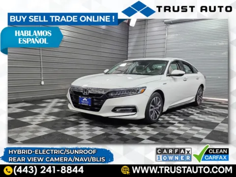 White 2019 Honda Accord Touring Hybrid-Electric Sedan for sale in Sykesville, MD