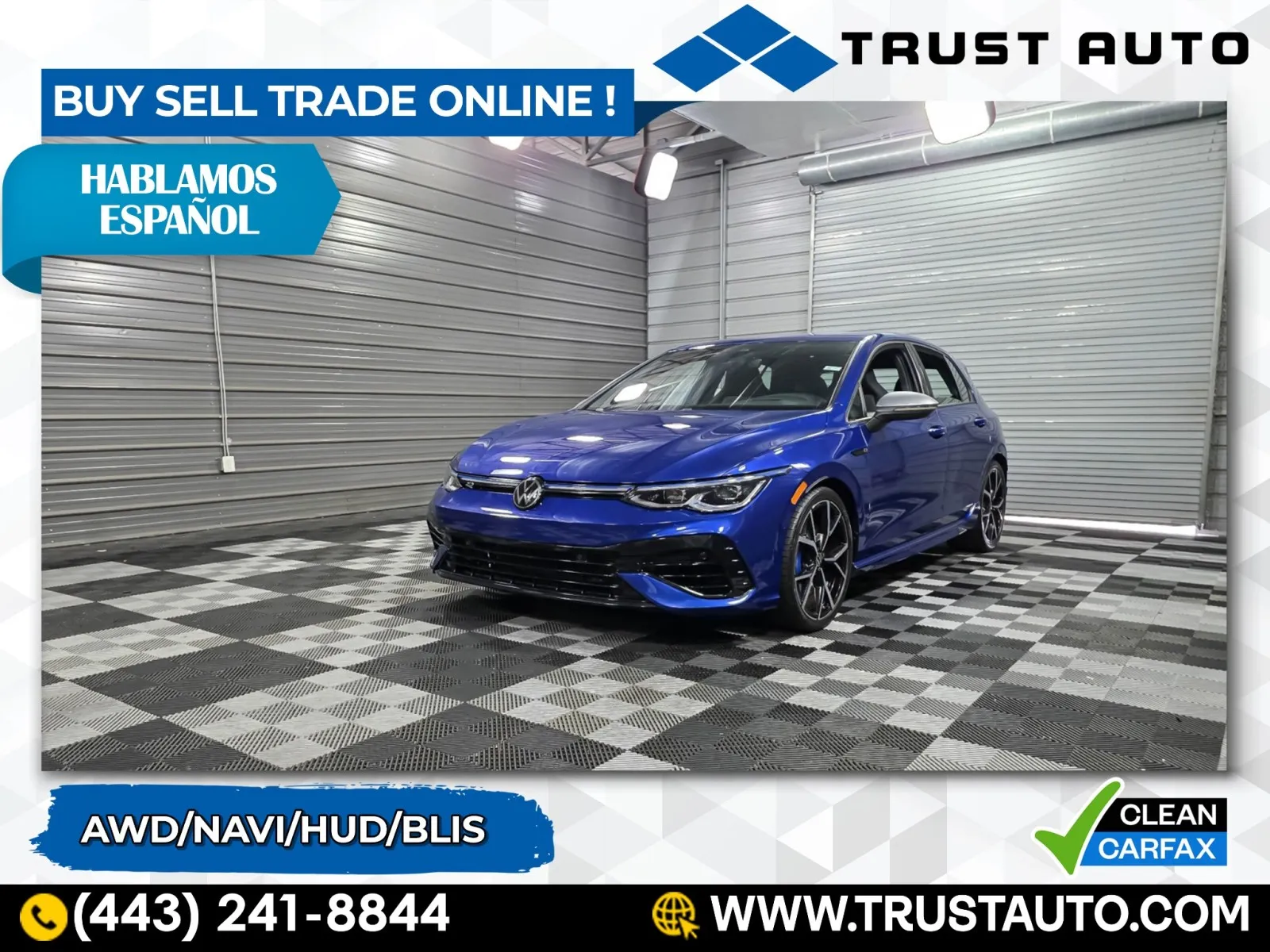 Blue 2024 Volkswagen Golf R AWD Luxury Hatchback for sale in Sykesville, MD