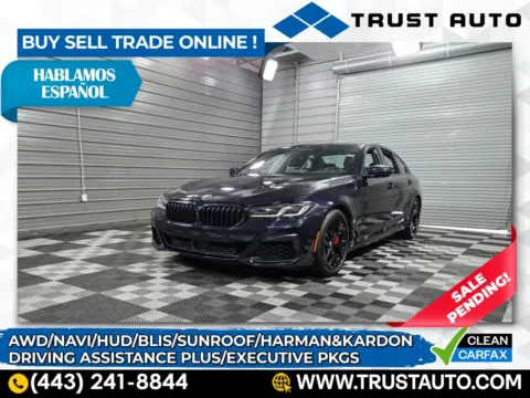 Black 2021 BMW 5 Series M550i xDrive AWD Luxury Sedan w/Executive Pkg for sale in Sykesville, MD