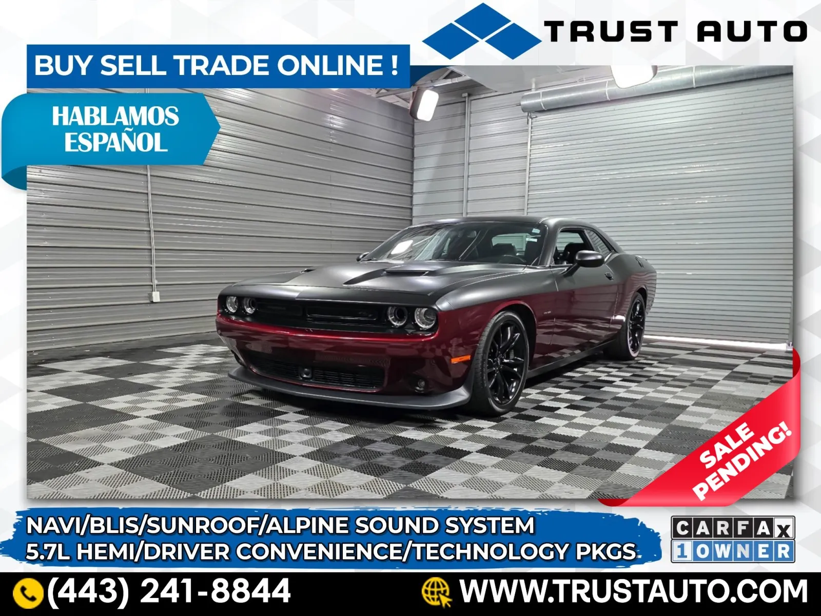2018 Dodge Challenger R/T Plus 5.7L Hemi Coupe for sale in Sykesville, MD