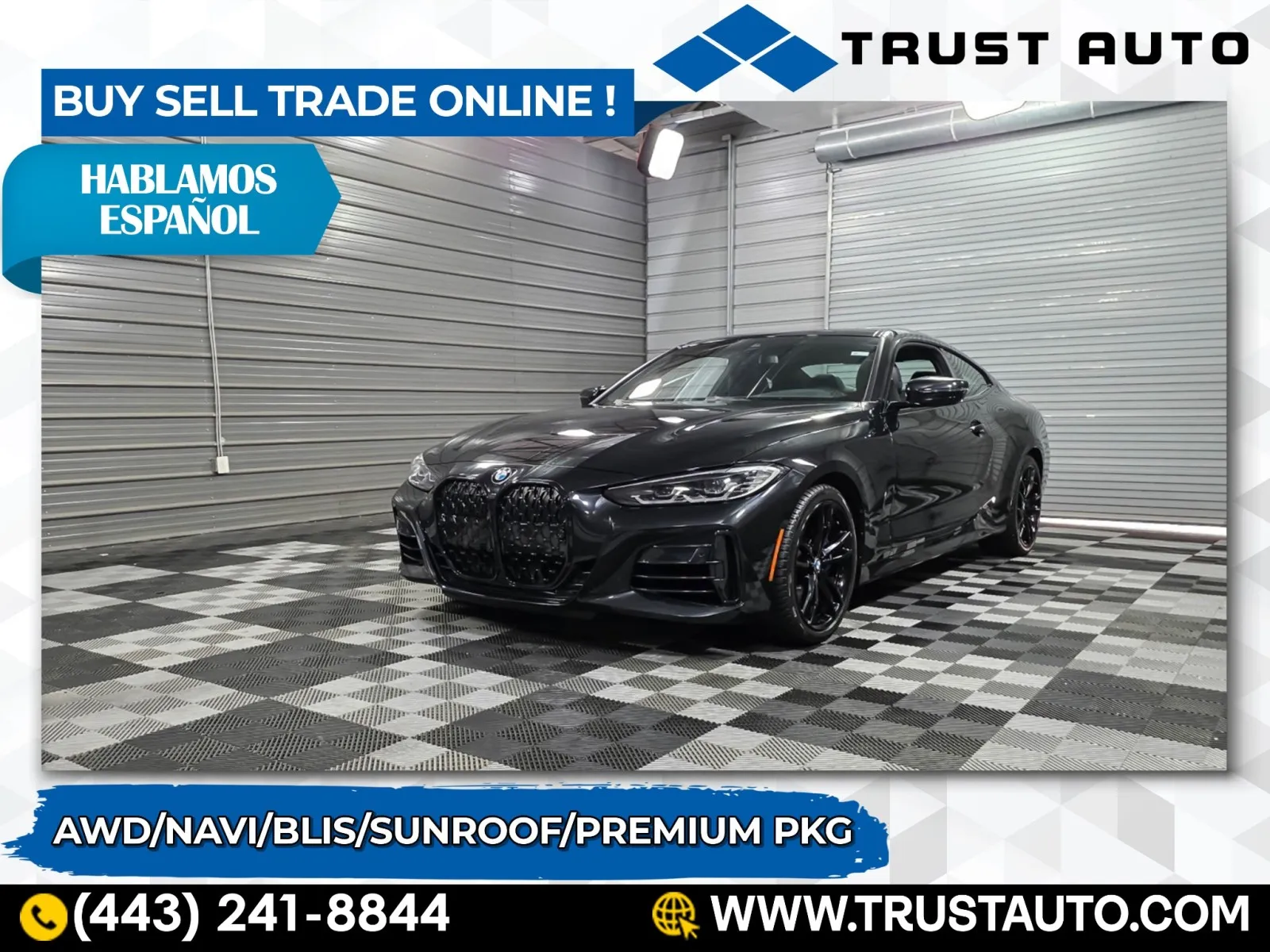Black 2023 BMW 4 Series M440i xDrive AWD Luxury Coupe w/Premium Pkg for sale in Sykesville, MD