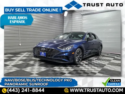 Blue 2020 Hyundai Sonata SEL Plus Sedan w/Technology Pkg for sale in Sykesville, MD
