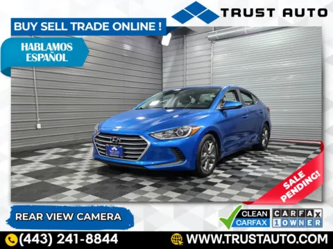Blue 2017 Hyundai Elantra SE PZEV Sedan for sale in Sykesville, MD