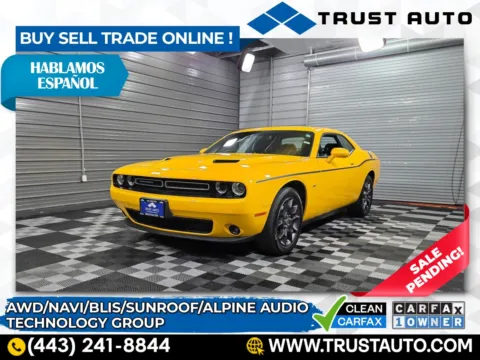 Yellow 2018 Dodge Challenger GT AWD Coupe w/Technology Group for sale in Sykesville, MD