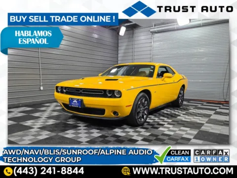 Yellow 2018 Dodge Challenger GT AWD Coupe w/Technology Group for sale in Sykesville, MD