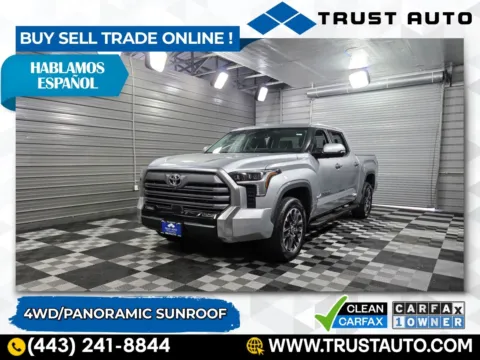 Silver 2023 Toyota Tundra Limited CrewMax Pickup Truck for sale in Sykesville, MD