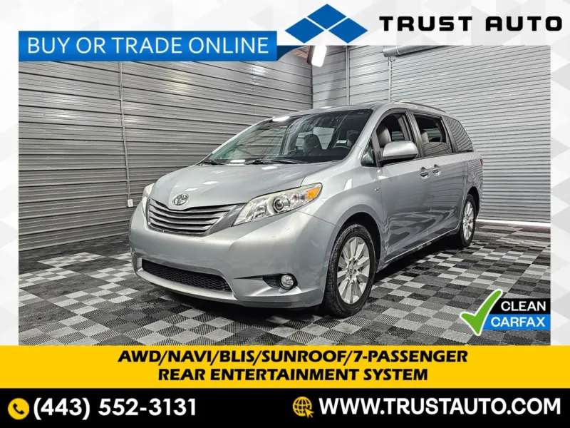 Used 2017 Toyota Sienna XLE Premium AWD 7-Passenger Minivan/Van w