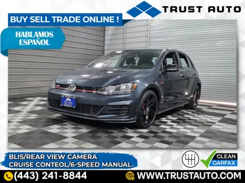 Blue 2021 Volkswagen Golf GTI S 6-Speed Manual Hatchback for sale in Sykesville, MD
