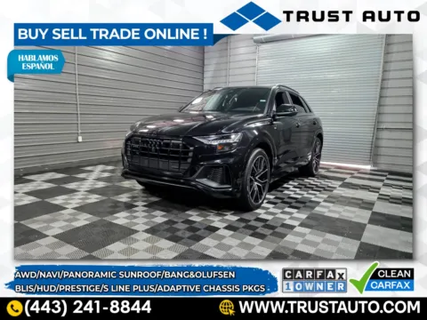 Black 2021 Audi Q8 Prestige 55 TFSI quattro AWD SUV w/Adaptive Chassis/S Line Plus Pkgs for sale in Sykesville, MD