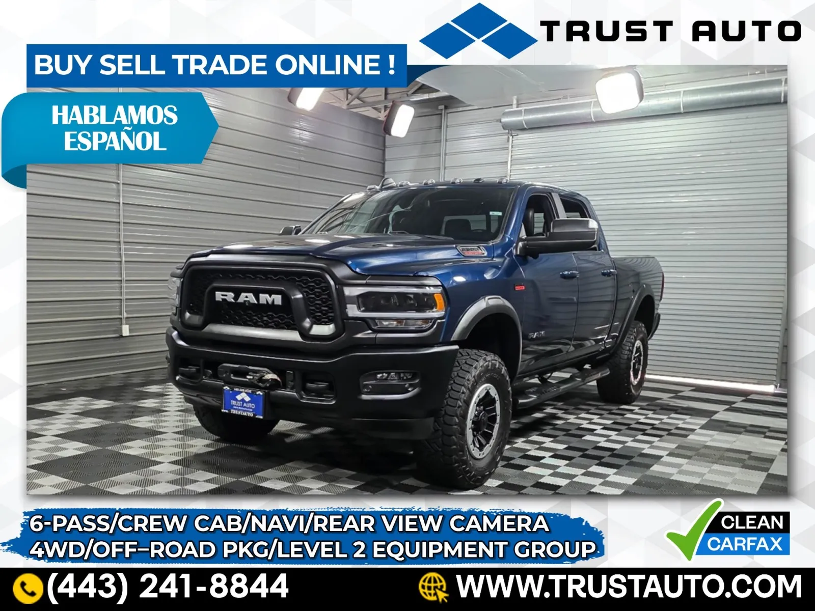 Blue 2021 Ram 2500 Power Wagon 4WD Crew Cab 6-Pass Hemi Pickup Truck w/Level 2 Equipment Group for sale in Sykesville, MD