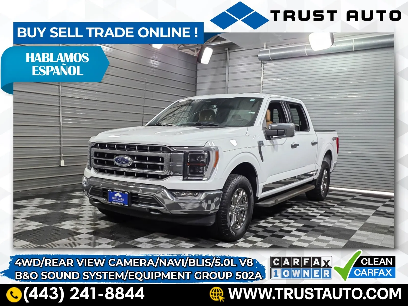 2022 Ford F-150 LARIAT 4WD SuperCrew 5.0L V8 Pickup Truck w/Equipment Group 502A
