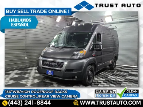 Gray 2020 Ram ProMaster 2500 Cargo 136''WB High Roof Minivan/Van for sale in Sykesville, MD