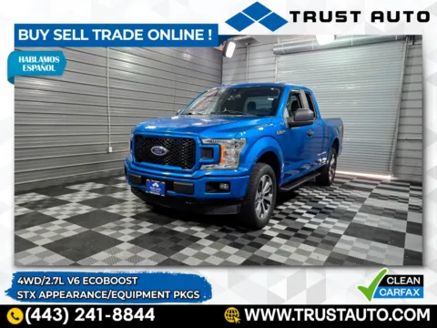 Blue 2019 Ford F-150 XL 4WD SuperCab 2.7L Ecoboost V6 Pickup Truck w/STX Appearance Pkg for sale in Sykesville, MD