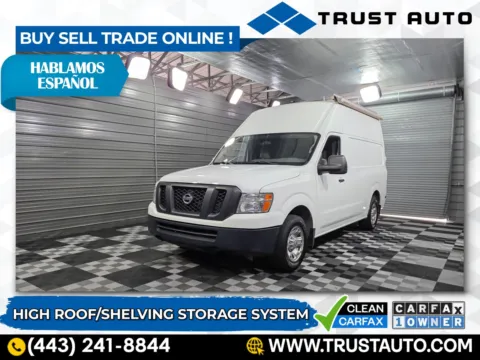 White 2017 Nissan NV2500 HD Cargo SV High Roof Minivan/Van for sale in Sykesville, MD