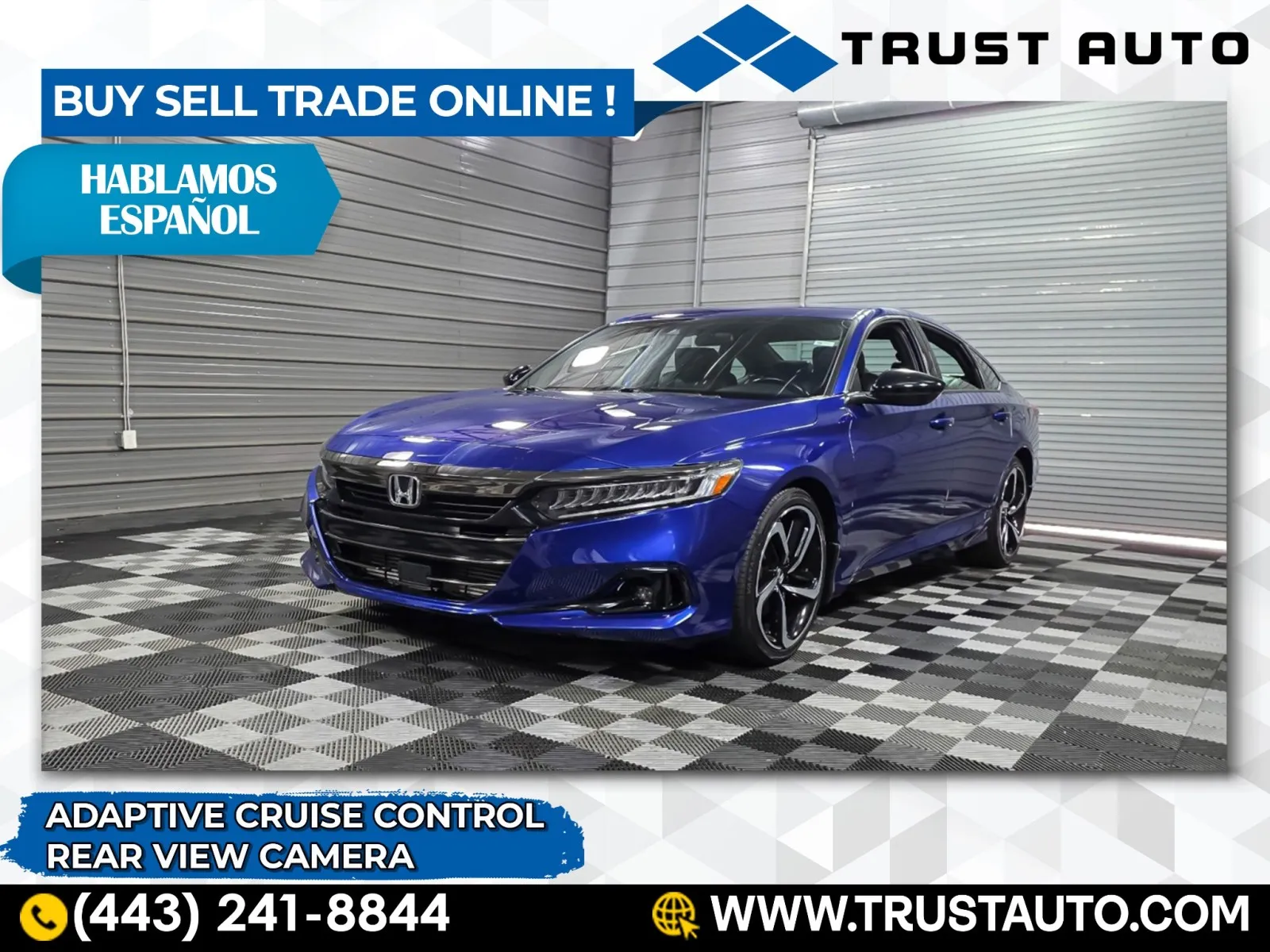 Blue 2021 Honda Accord Sport Sedan for sale in Sykesville, MD
