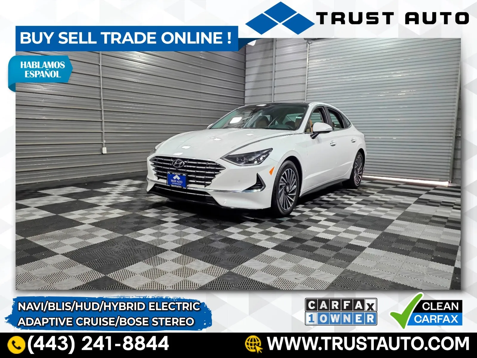 White 2022 Hyundai Sonata Hybrid Limited Sedan for sale in Sykesville, MD