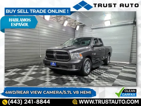 Red 2014 Ram 1500 Express 4WD Quad Cab Pickup Truck for sale in Sykesville, MD