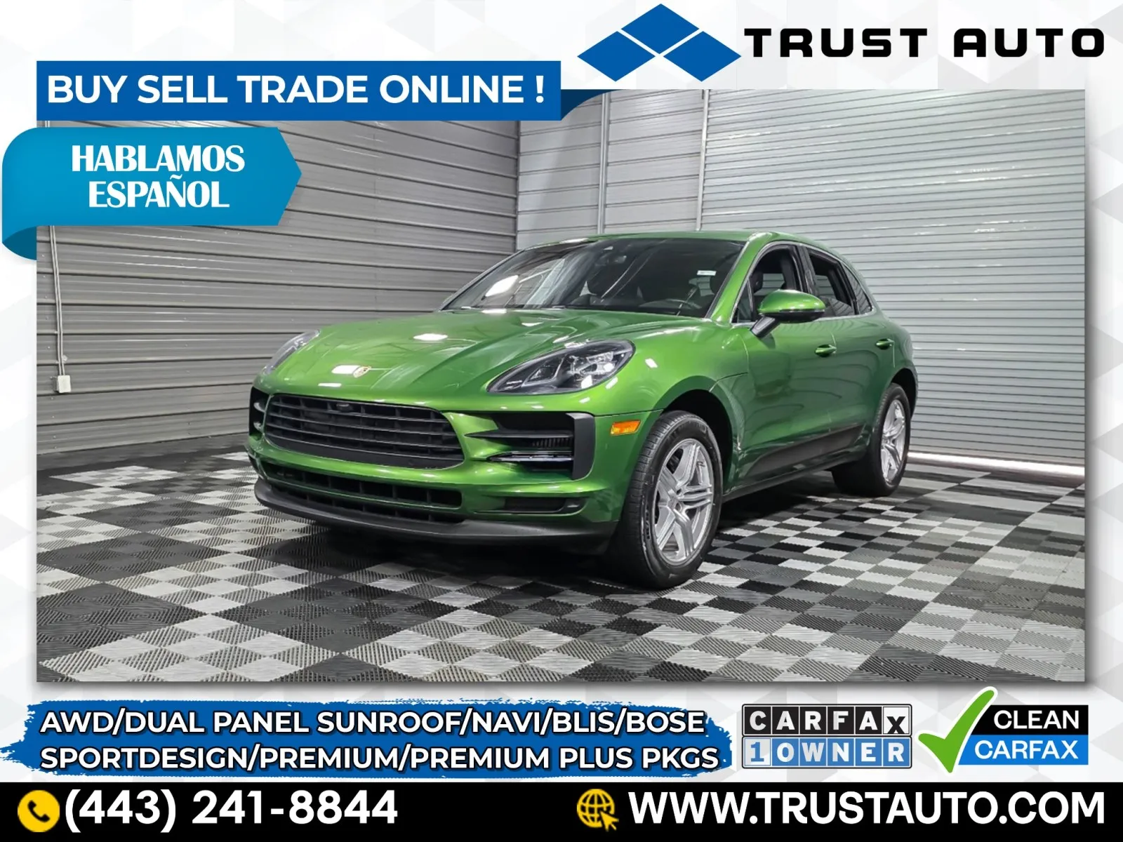 Green 2021 Porsche Macan S Luxury AWD w/Premium Plus Pkg for sale in Sykesville, MD
