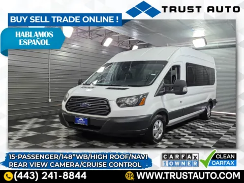 White 2017 Ford Transit T-350 15-Passenger XL 148'' High Roof Minivan/Van for sale in Sykesville, MD