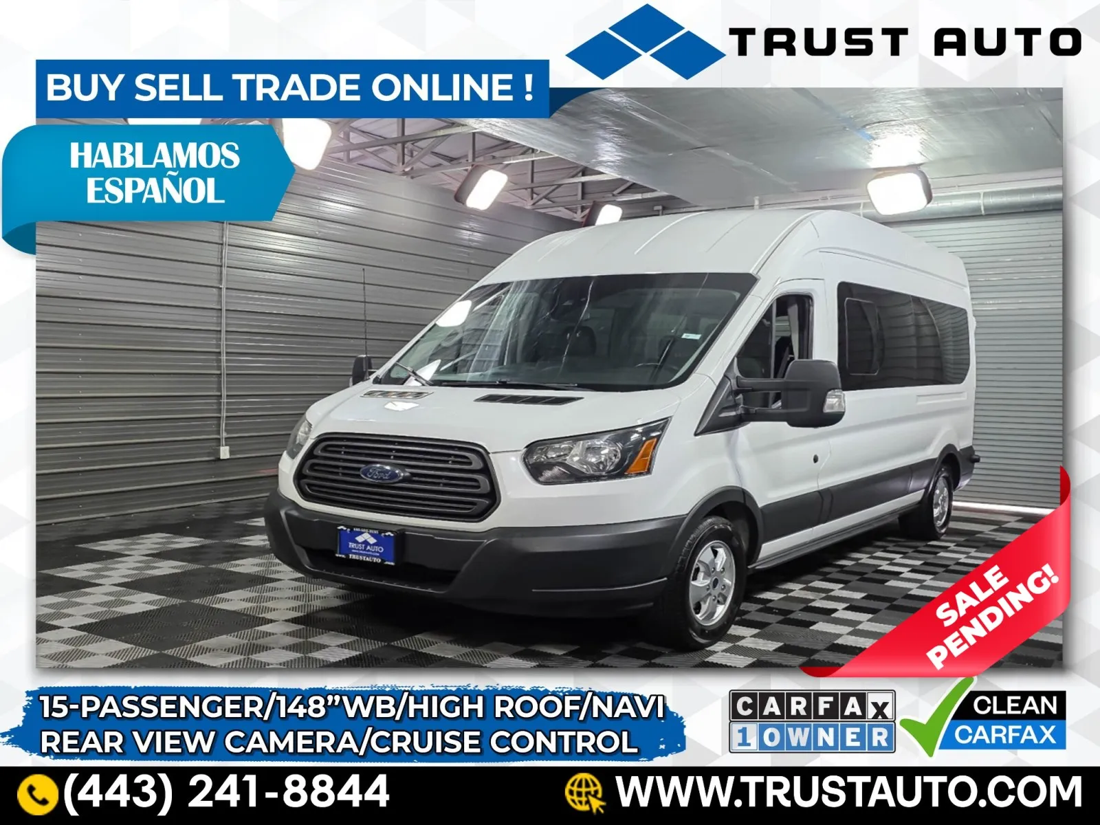 2017 Ford Transit T-350 15-Passenger XL 148'' High Roof Minivan/Van for sale in Sykesville, MD