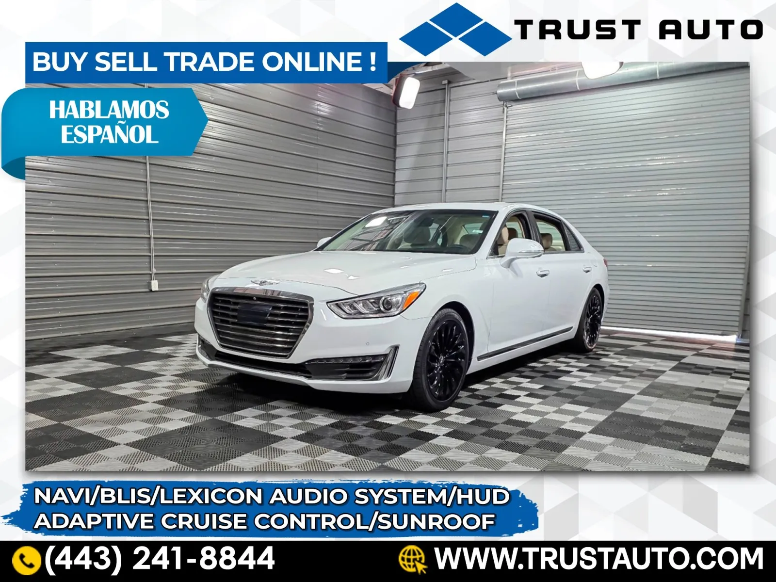 White 2017 Genesis G90 5.0L Ultimate Luxary Seadan for sale in Sykesville, MD
