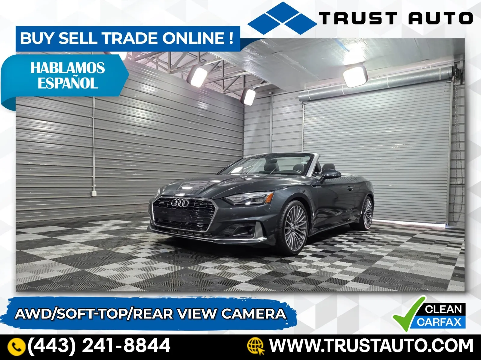 Gray 2022 Audi A5 Cabriolet Premium 45 TFSI AWD Soft-Top Luxury Convertible for sale in Sykesville, MD