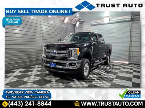 Black 2017 Ford Super Duty F-250 XLT 4WD Crew Cab 6.2L EFI V8 Pickup Truck for sale in Sykesville, MD