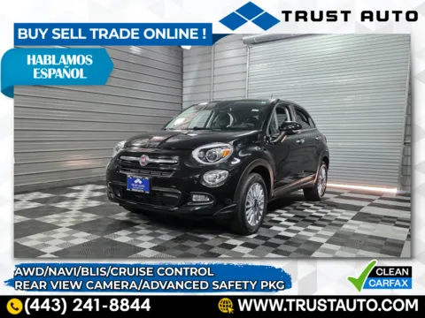 Black 2017 FIAT 500X Lounge AWD SUV for sale in Sykesville, MD