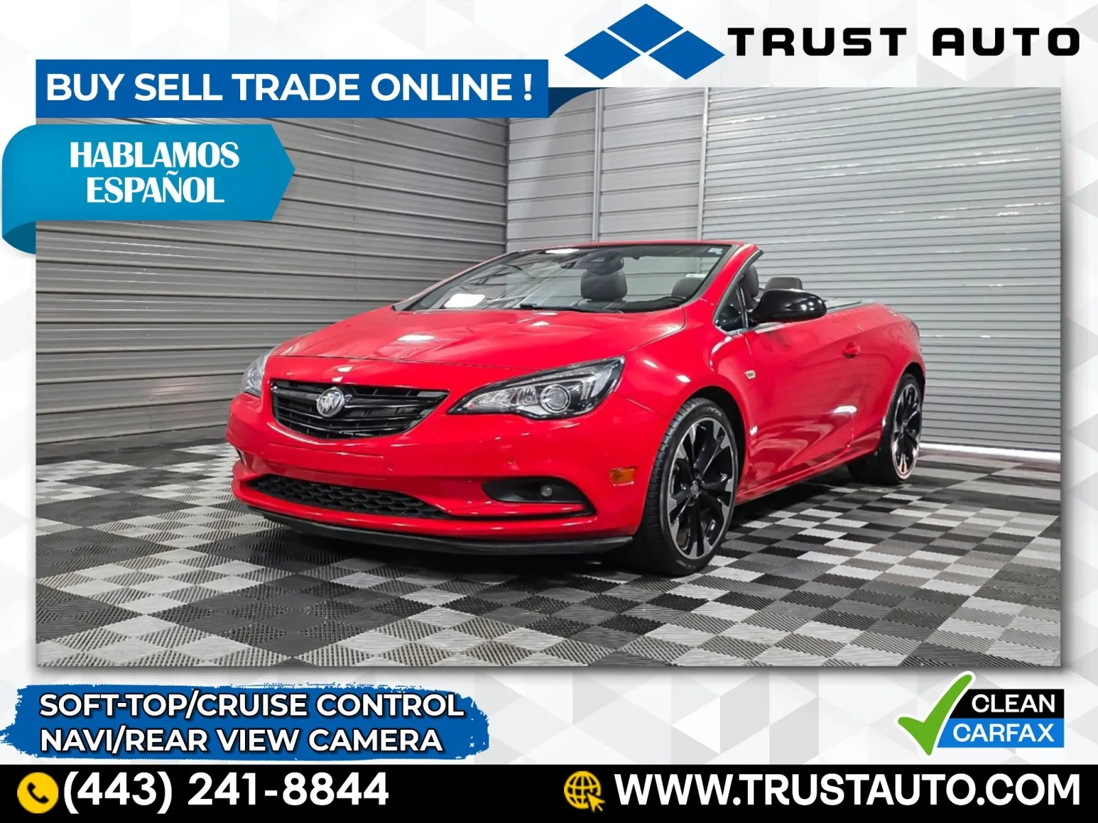 Red 2017 Buick Cascada Sport Touring Soft-Top Convertible for sale in Sykesville, MD