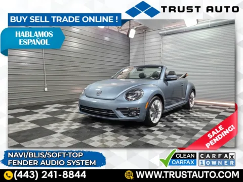 Blue 2019 Volkswagen Beetle Final Edition SEL Soft-Top Convertible for sale in Sykesville, MD