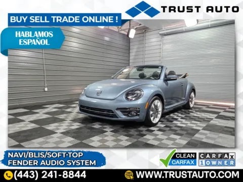 Blue 2019 Volkswagen Beetle Final Edition SEL Soft-Top Convertible for sale in Sykesville, MD
