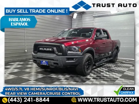 Red 2017 Ram 1500 Rebel 4WD Crew Cab 5.7L V8 Hemi Pickup Truck for sale in Sykesville, MD