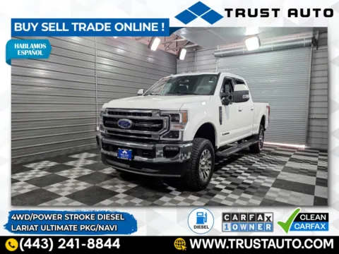 White 2020 Ford Super Duty F-350 SRW LARIAT 4WD Crew Cab Power Stroke Diesel Pickup Truck w/Ultimate Pkg for sale in Sykesville, MD