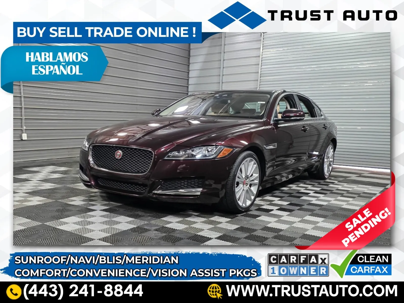 2018 Jaguar XF 25t Prestige Luxury Sedan w/Vision Assist/Comfort/Convenience Pk for sale in Sykesville, MD