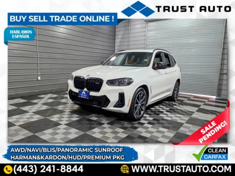White 2022 BMW X3 M40i AWD Luxury SUV w/Premium Pkg for sale in Sykesville, MD