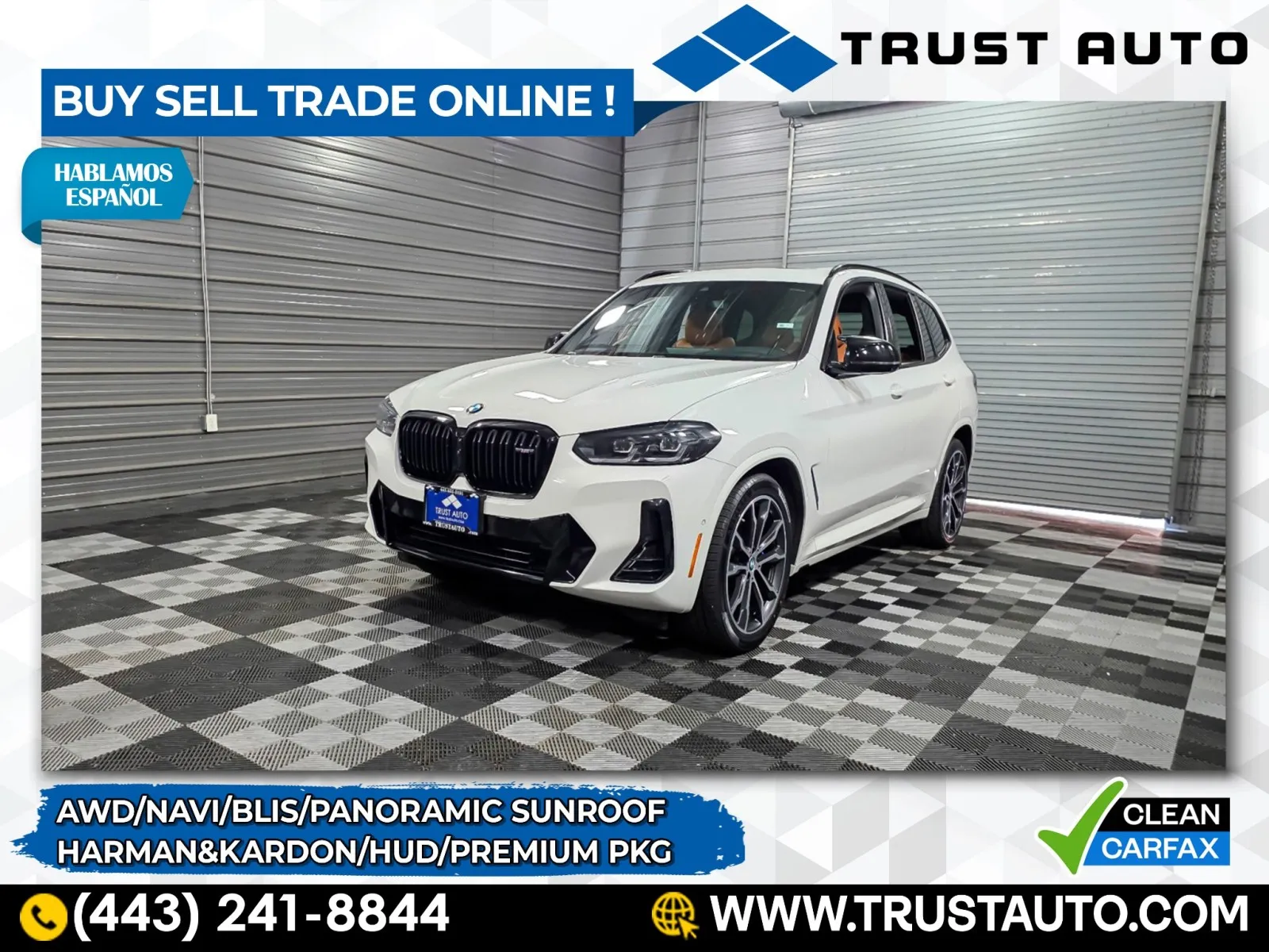 White 2022 BMW X3 M40i AWD Luxury SUV w/Premium Pkg for sale in Sykesville, MD