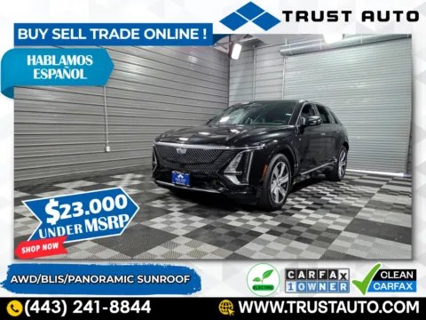 Black 2024 Cadillac LYRIQ Tech AWD Electric SUV for sale in Sykesville, MD