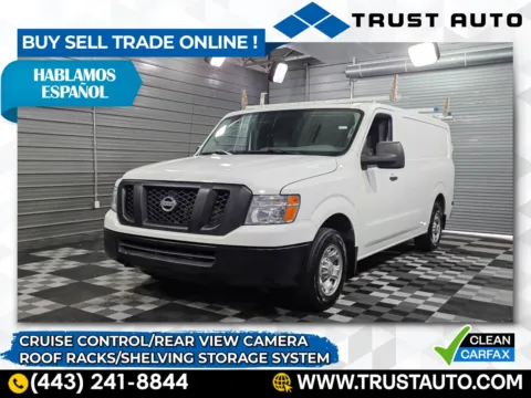 White 2018 Nissan NV 2500 HD Cargo SV Minivan/Van w/Shelving Storage System for sale in Sykesville, MD