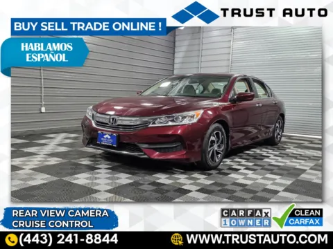 Red 2017 Honda Accord LX 4-Door Sedan for sale in Sykesville, MD