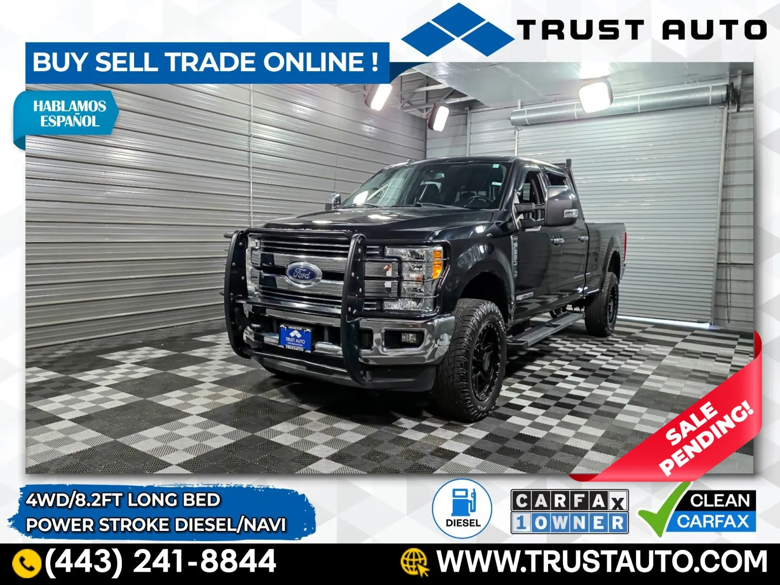 2017 Ford Super Duty F-350 SRW Lariat 4WD Crew Cab Long Bed Power Stroke Diesel Pickup Truck