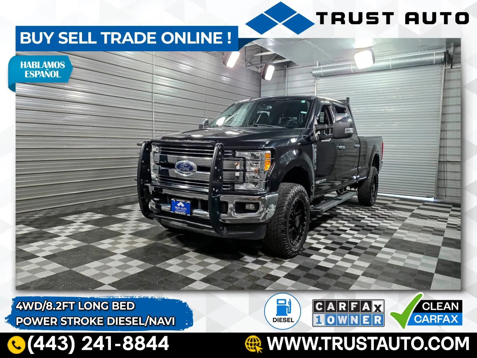 2017 Ford Super Duty F-350 SRW Lariat 4WD Crew Cab Long Bed Power Stroke Diesel Pickup Truck