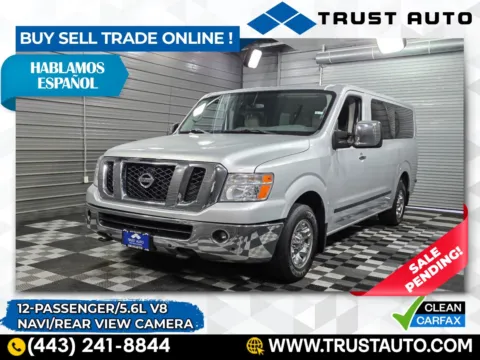 Silver 2016 Nissan NVP 3500 12-Passenger SL 5.6L V8 Minivan/Van for sale in Sykesville, MD
