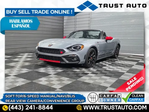 Silver 2020 Fiat 124 Spider Abarth 6-Speed Manual Soft-Top Convertible for sale in Sykesville, MD
