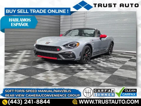 Silver 2020 FIAT 124 Spider Abarth 6-Speed Manual Soft-Top Convertible for sale in Sykesville, MD